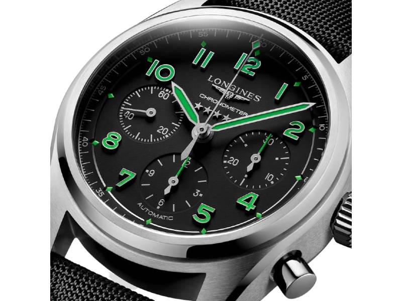 CHRONOGRAPH AUTOMATIC MEN'S WATCH TITANIUM/SYNTHETHIC STRAP SPIRIT PIONEER EDITION LONGINES L3.829.1.53.2